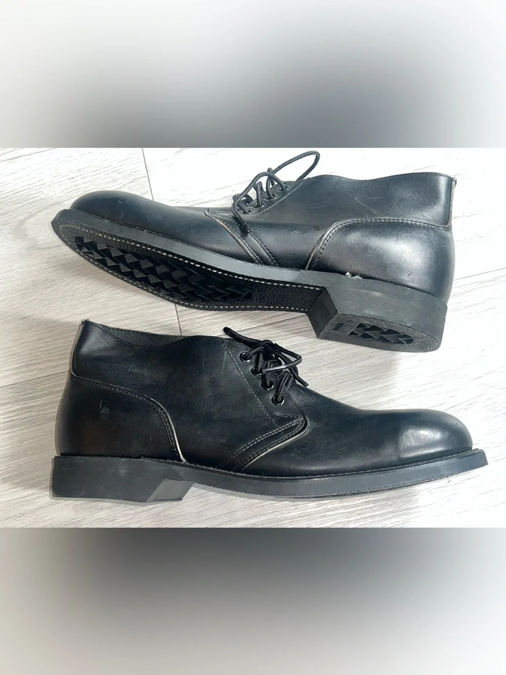 VTG new Men's Biltrite Steel Toe EH Chukka Work Leather Black Ankle Boots Sz 10R